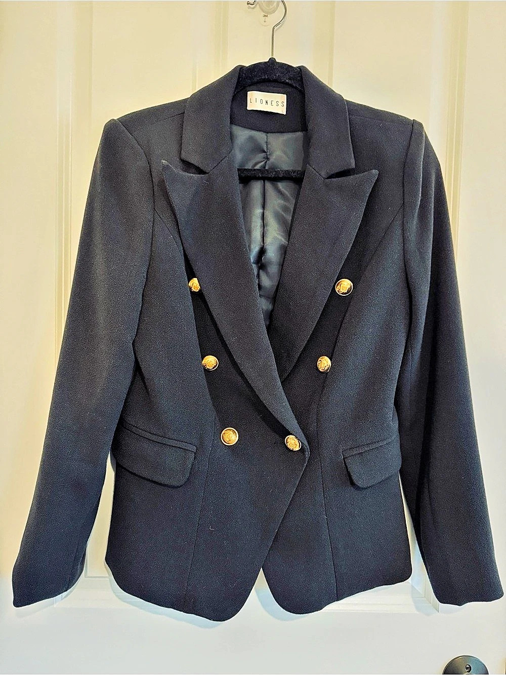 Lioness Double-Breasted Blazer in Navy Like New